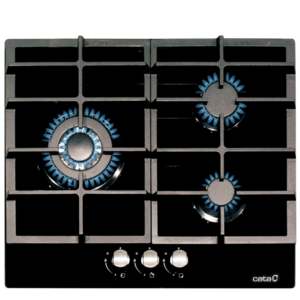 Placa de gas CATA LCIB 6021 BK ,Cristal negro, 60 cm, Cod. 08068403