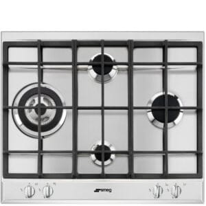 Encimera de cocción Smeg P261XGH 4 fuegos, 60 cm, Acero Inox, Gas.