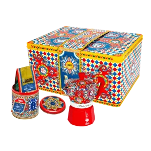 Set Moka Express Carretto Siciliano 3 tazas y Perfetto Moka Irresistibile