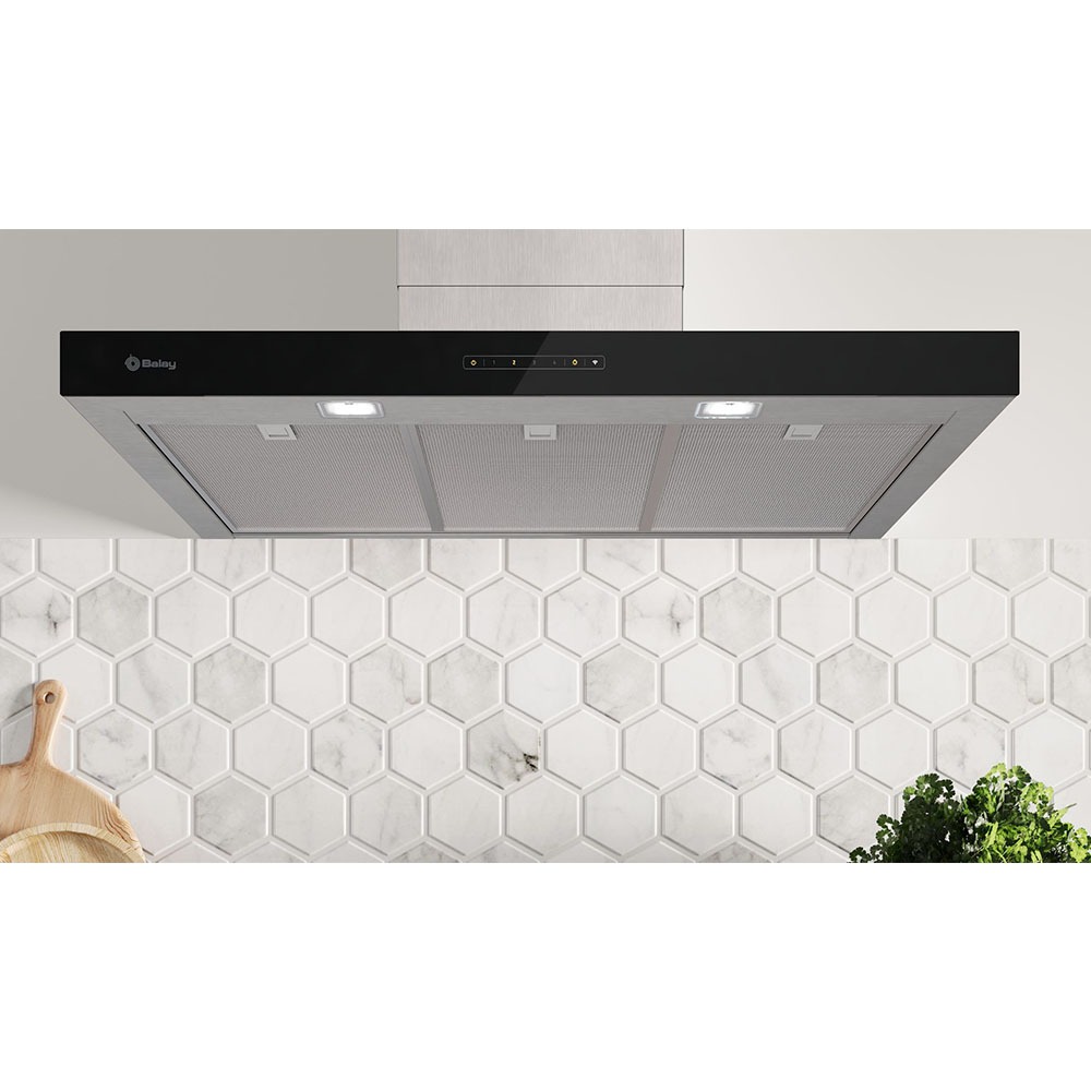 Campana BALAY 3BC897GM, Clase A++, Negro Mate, 90 cm, Pared, Aspiración 699 m3/h Decorativa. - Imagen 2