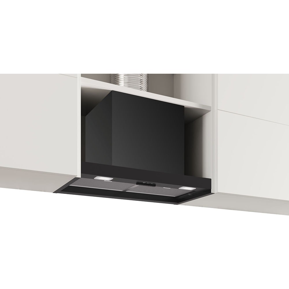 Campana BALAY 3BD864MM, Clase D, Cristal Negro Mate, 60 cm, Aspiración máxima 384m³/h, Integrable.