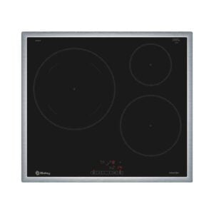 Placa BALAY 3EB865XR, 60 cm, Negra/Marco Inox., Encastrable, Inducción