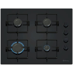 Placa BALAY 3ETG464SB, 60 cm, Cristal Templado, Negro, Gas.