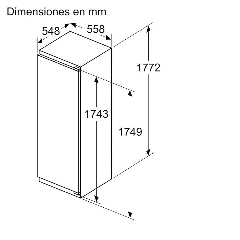 3FID737S_0003_20754077_Appliance dimensions _ KIR81_KIL82 Flat Hinge_ Damped Flat Hinge_es-ES