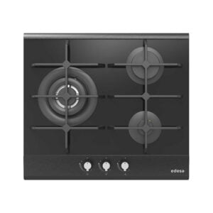 Placa EDESA EGG6030 TI TR CI B, 60 cm, en Vidrio Negro, Gas Butano