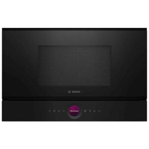 Microondas Bosch BER7321B1, 60x45 cm, Cristal Negro, Integrable, Sin plato giratorio, Grill, 21 l.Apertura lateral derecha