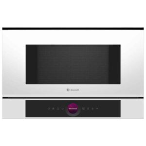 Microondas Bosch BFL7221W1, 60x45 cm, Cristal Blanco, Integrable, Sin plato giratorio, 900w, 21 l.Apertura lateral Izquierda.