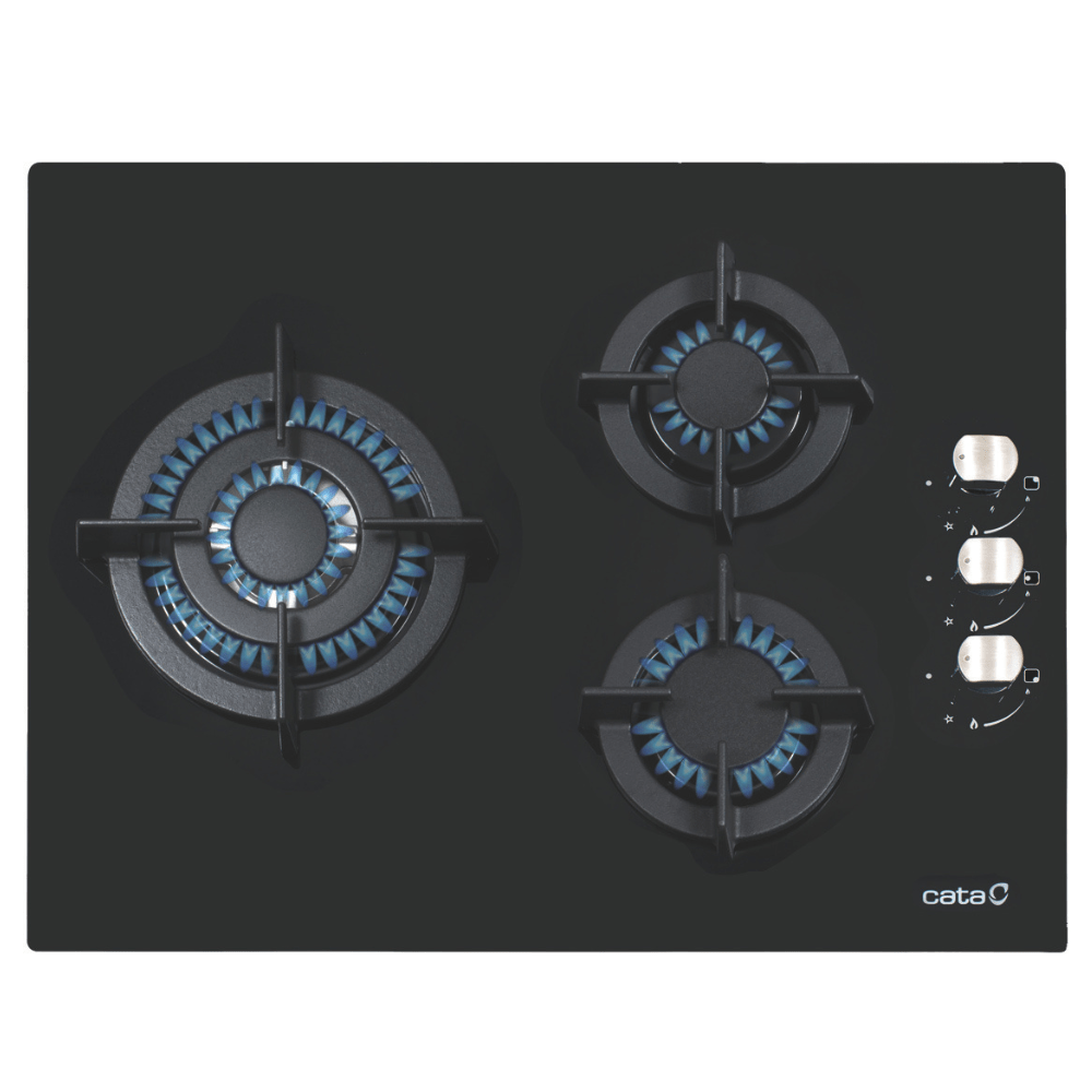 Placa de gas CATA CCI 5003 BK, Cristal negro, 60 cm, Cod. 08041505