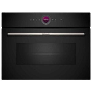 Microondas Bosch CEG732XB1, 60x45 cm, Cristal Negro, Integrable, Sin plato giratorio, Apertura abatible, Grill, 1000W, 36 l.