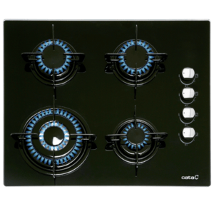 Placa de gas CATA CI 631 BK ,Cristal negro, 60 cm, Cod. 08041412