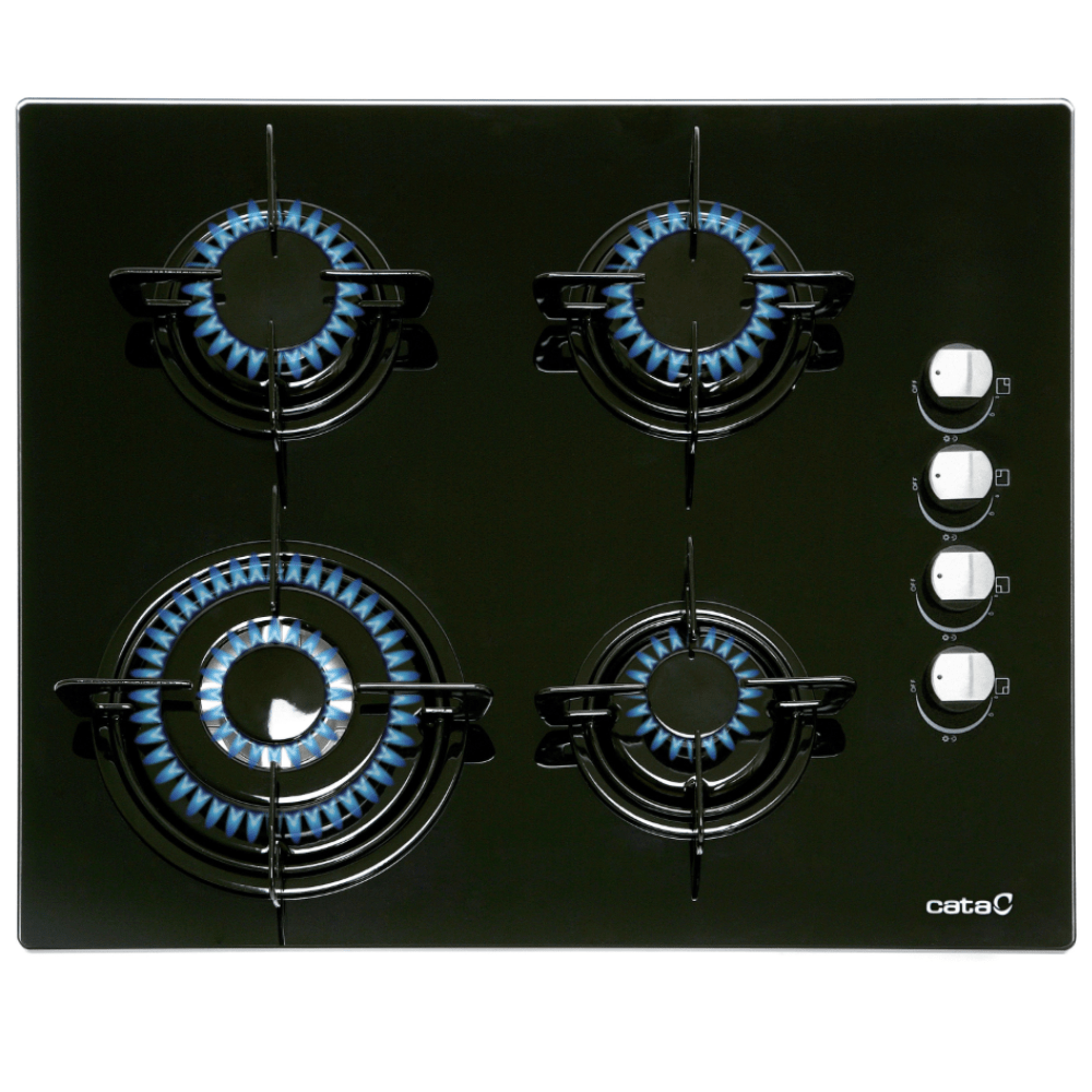 Placa de gas CATA CI 631 BK ,Cristal negro, 60 cm, Cod. 08041412