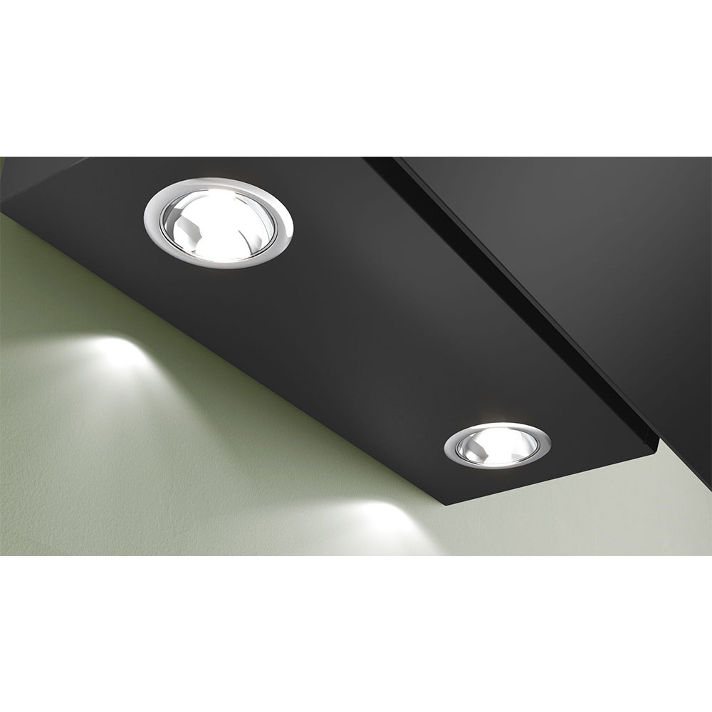 Campana decorativa pared Bosch DWK85DK60 60cm, Cristal negro, Clase A, Decorativa inclinada de pared 550 m³/h - Imagen 2