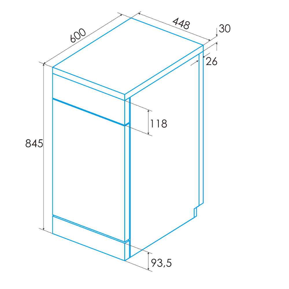 Lavavajillas EDESA EDW-4610 WH, Clase E, 45 cm, 10 Servicios - Imagen 2