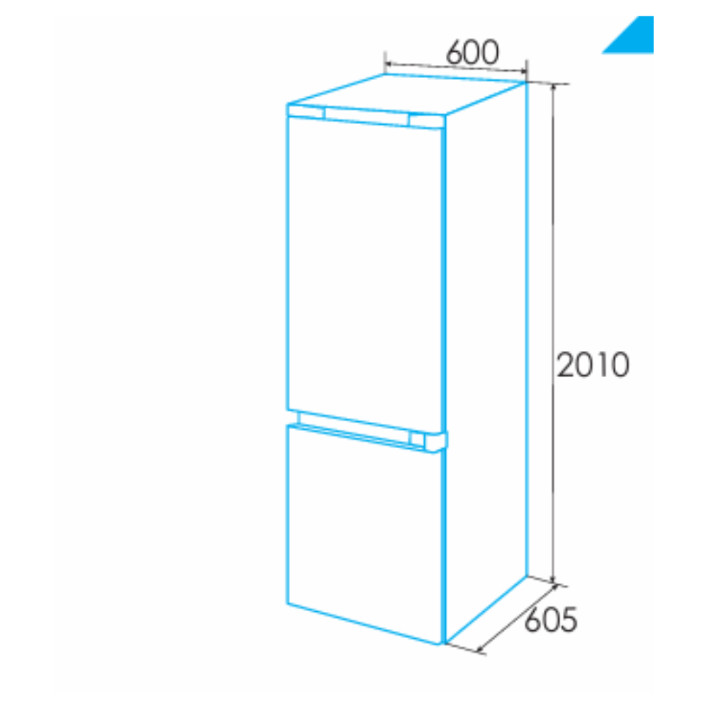 Frigorífico Combi Edesa EFC-20330 NF EX, 201 x 60 x 60,5 cm, Clase D, Inox, Ref. 924271355 - Imagen 2