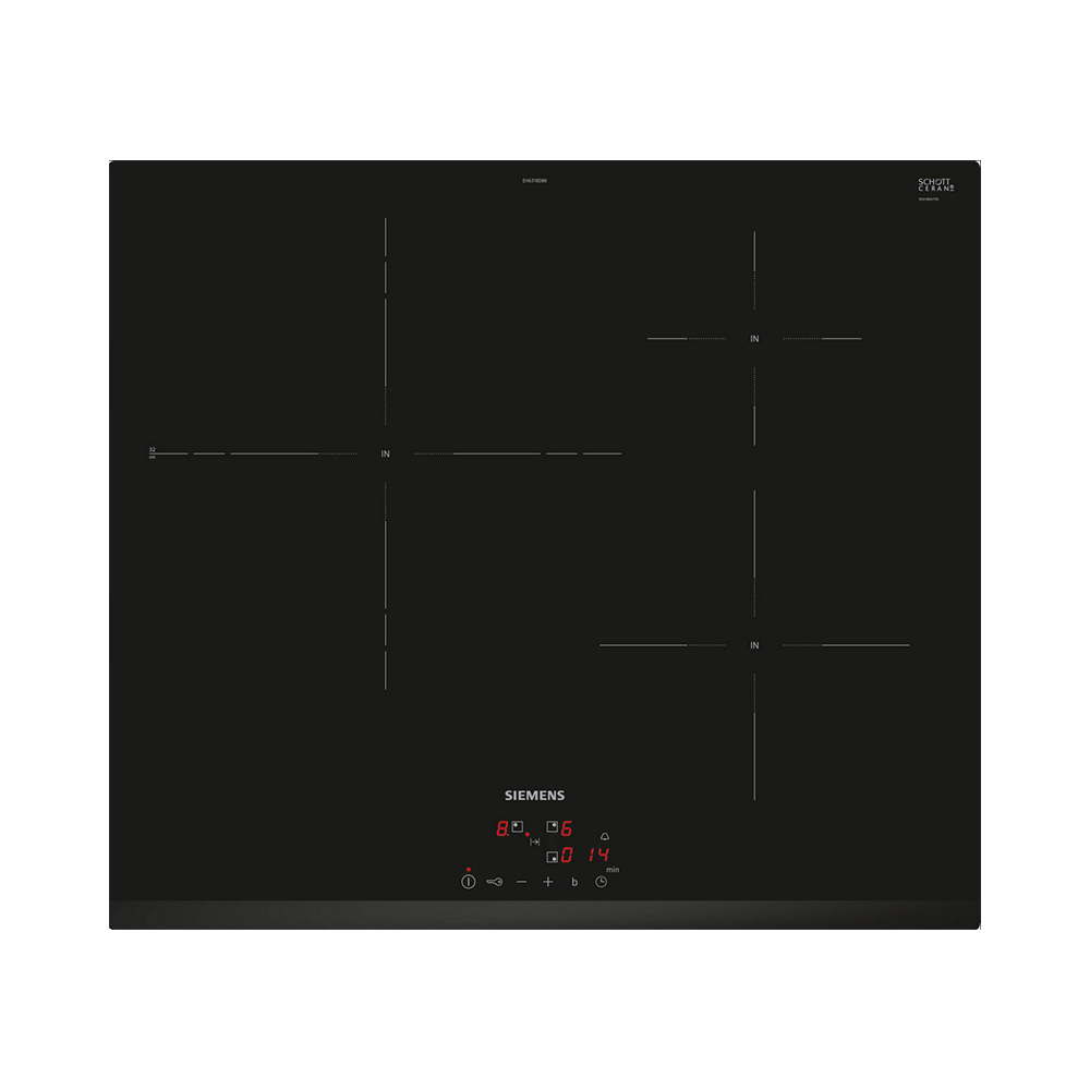 Placa SIEMENS EH631BDB6E, 60 cm, Negro, Induccion