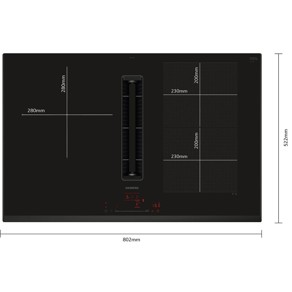 Placa Siemens EX851HJ26E 80 cm Inducción extractor integrado clase B - Imagen 2
