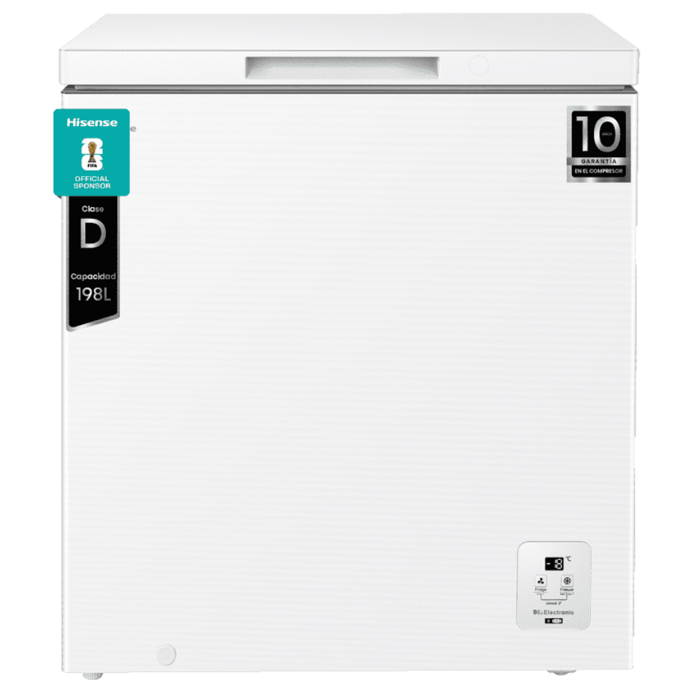 Congelador Horizontal HISENSE FT200N1AWDL, 86x79cm, Clase D, Capacidad 198L.