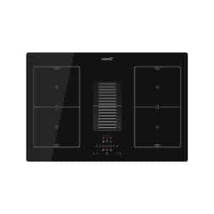 Placa Cata Con Extractor AS750, Induccion 77 cm, 4 Zonas, Negro, Clase A,