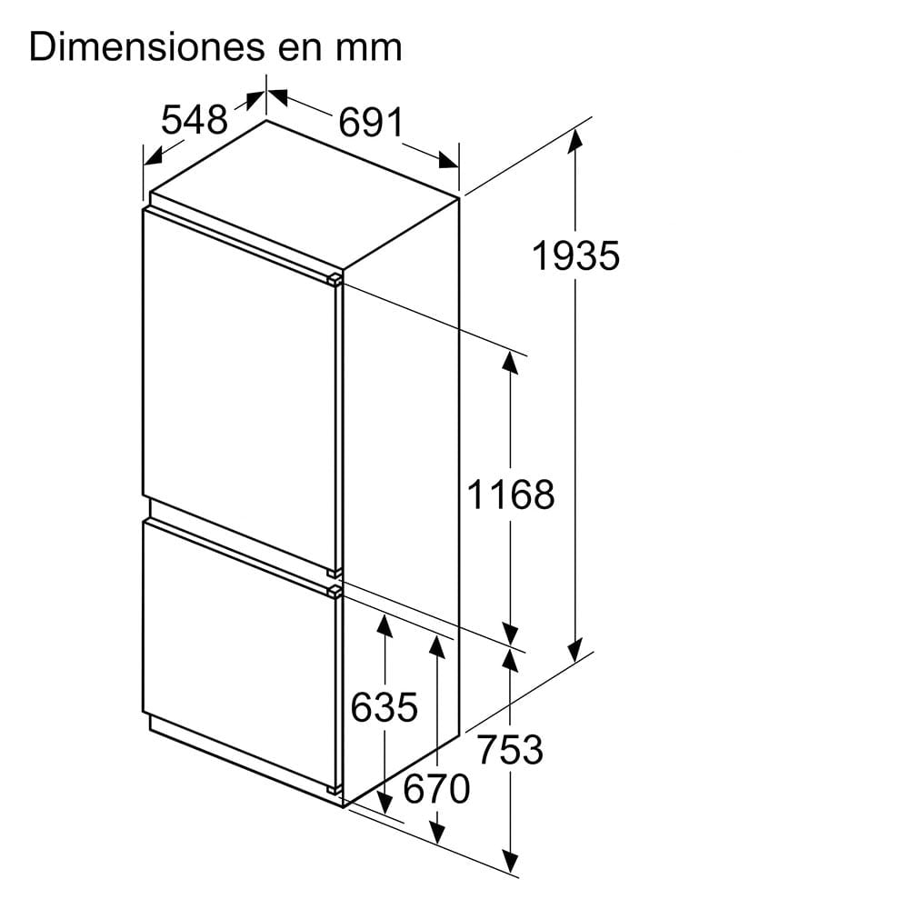 KBN96VSE0_0000_20754057_Appliance dimensions _ KBN96 sliding Hinge Damped_es-ES