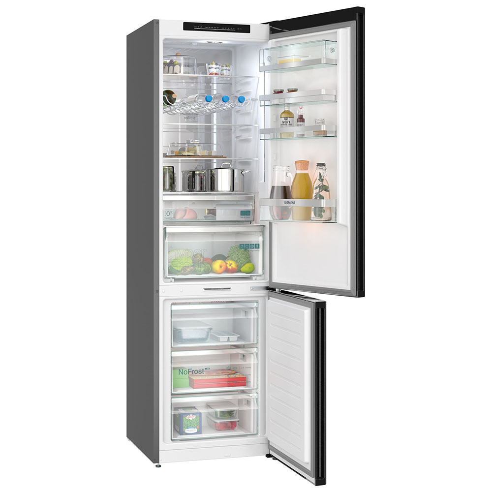 Frigorífico SIEMENS KG39NSBBF, Clase B, Negro, Cristal Negro Mate Satinado, 203x70 cm. - Imagen 2