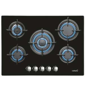 Placa de gas CATA L 7005 CI, Cristal negro, 70cm, Cod. 08046410.
