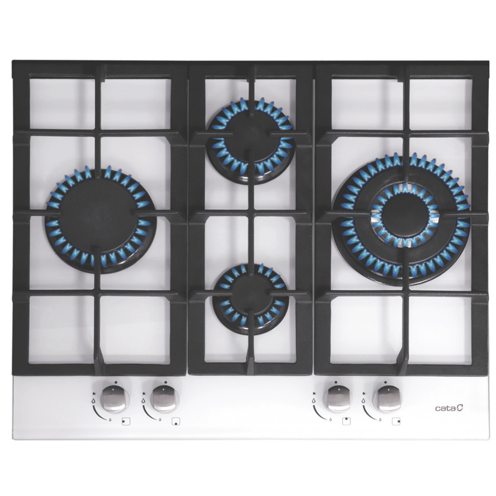 Placa de gas CATA LCI 6031 WH, Cristal blanco, 64 cm, Cod. 08041100.