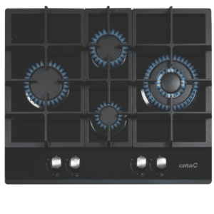 Placa  de gas CATA LCIB 6031 BK , Cristal negro, 64 cm, Cod. 08041503