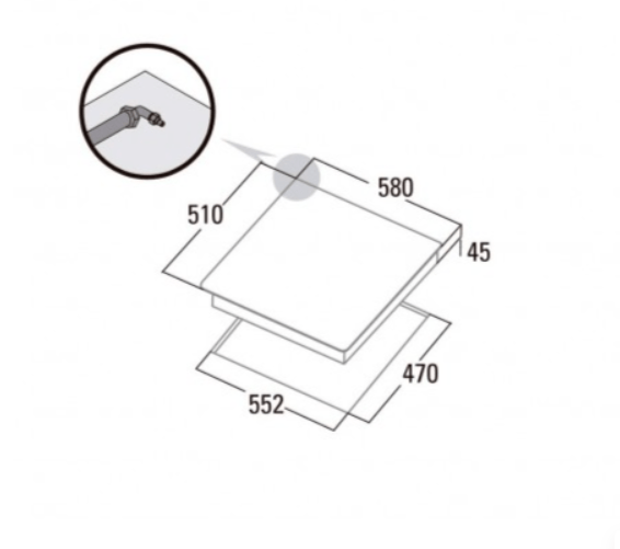 Placa de gas CATA LGD631X , Inox, 68 cm, Cod. 08066002 - Imagen 2