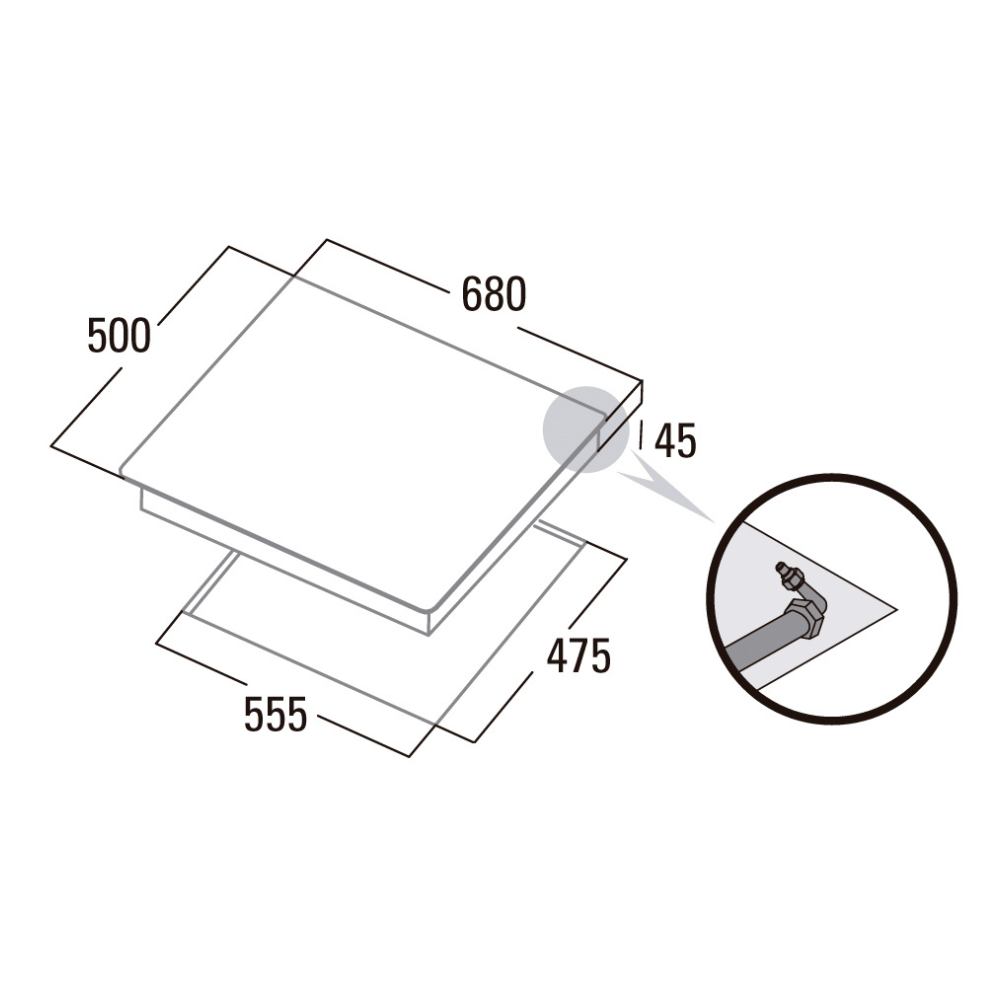 Placa de gas CATA LGI 7041 X, Inox, 68 cm, Cod. 08045305 - Imagen 2
