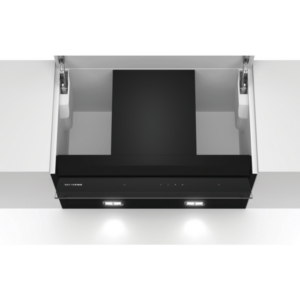 Campana SIEMENS LJ67BAM60, iQ500, Campana decorativa integrable, 60 cm, Cristal negro, Clase B.