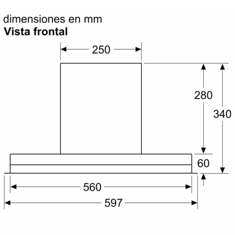 Campana SIEMENS LJ67BAM60, iQ500, Campana decorativa integrable, 60 cm, Cristal negro, Clase B. - Imagen 2