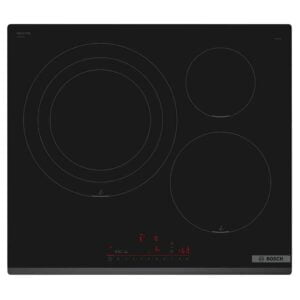 Placa de inducción Bosch, PID631HC1E, Zona triple 32/26/21cm y dos zonas de 21cm y 15cm serie 6, 60cm, Negro.