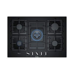 Placa BOSCH PPQ7A6B90, 75 cm, Vidrio Templado, Negro, Gas
