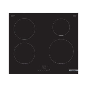Placa BOSCH PUE611BB5E, 60 cm, Una zona de 21 cm, una de 15 cm  y dos de 18 cm, Negro, Sin Perfiles, Inducción