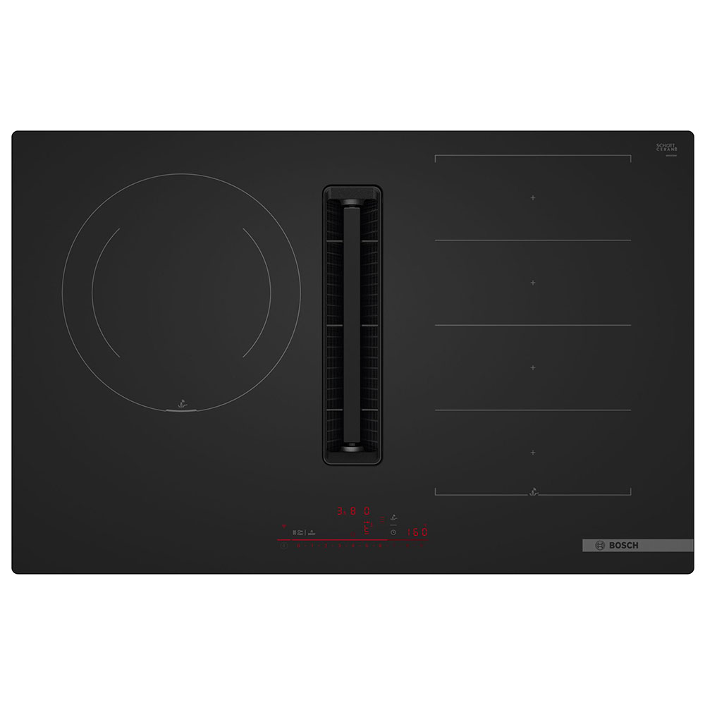 Placa con extractor Bosch PXJ81AH21E,80 cm, Negro Mate, Clase B.