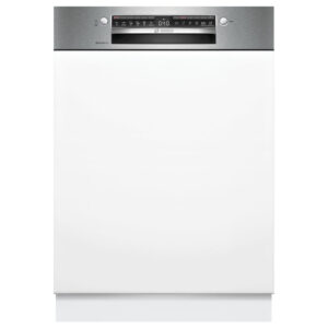 Lavavajillas BOSCH SMI4ECS28E, Clase A, 60 cm, Acero Cepillado, 3ª bandeja VarioDrawer, 14 Servicios.