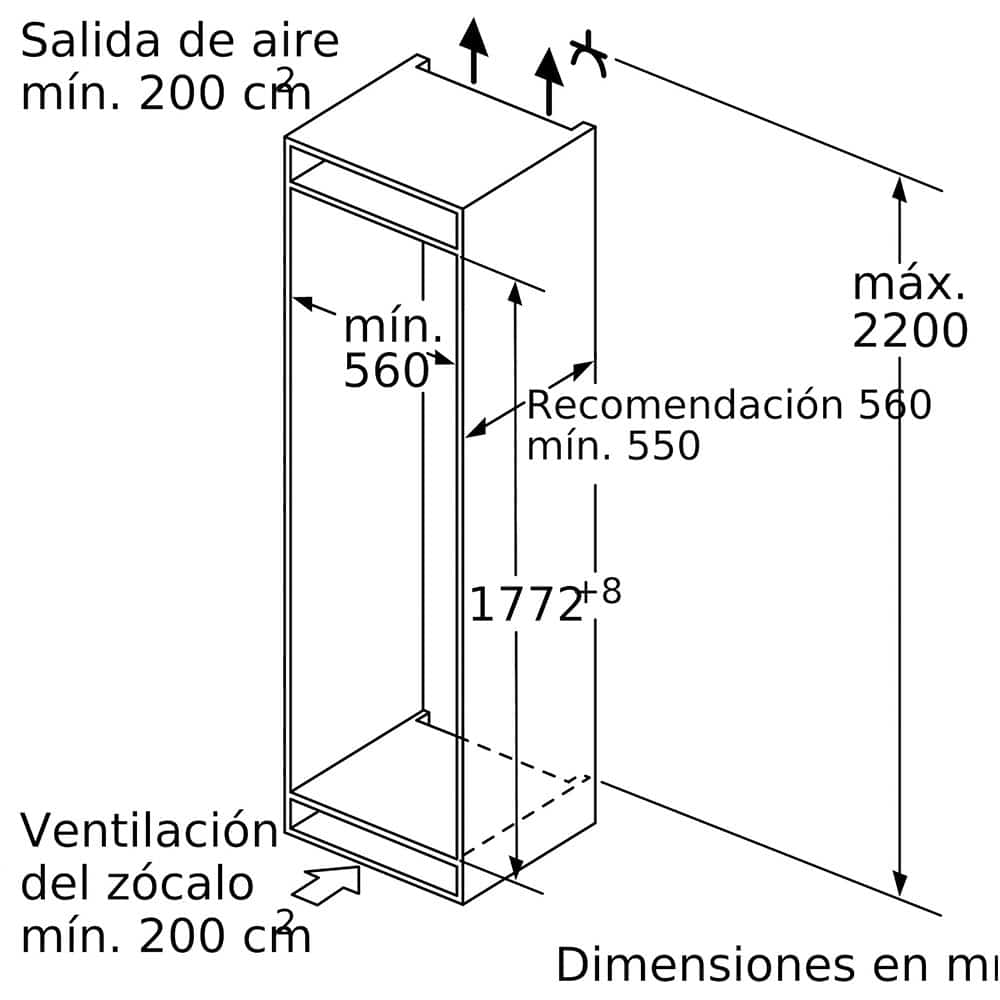 Serie 6, Congelador integrable, 177.2 x 55.8 cm, Cierre SoftClose con puerta fija_0003_MCZ_00470940_95882_KI81RAF30_es-E