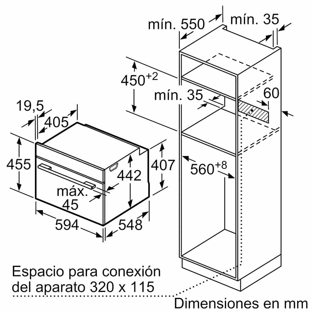 Serie 8 Horno compacto con vapor 60 x 45 cm Negro CSG7361B1_0002_MCZ_00775637_423015_CD634GBS1_es-ES