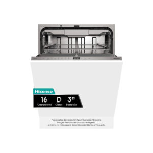 Lavavajillas HISENSE HV16D5, 3ªBandeja Clase D, 60 cm, Integrable, 16 Servicios.