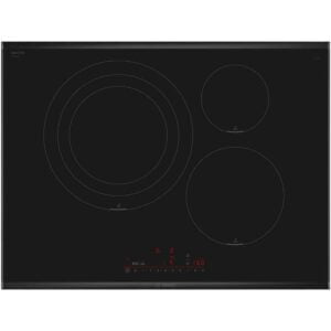Placa de inducción Bosch, serie 6,PID775HC1E, Zona 32cm, Con perfiles, Ancho 70 cm, Negro.