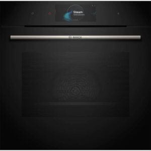 Horno Bosch HRG7784B1 Serie 8,  60 x 60 cm, Negro,Vapor, Limpieza por agua, Modo Air Fry, Clase A+, 71 l.