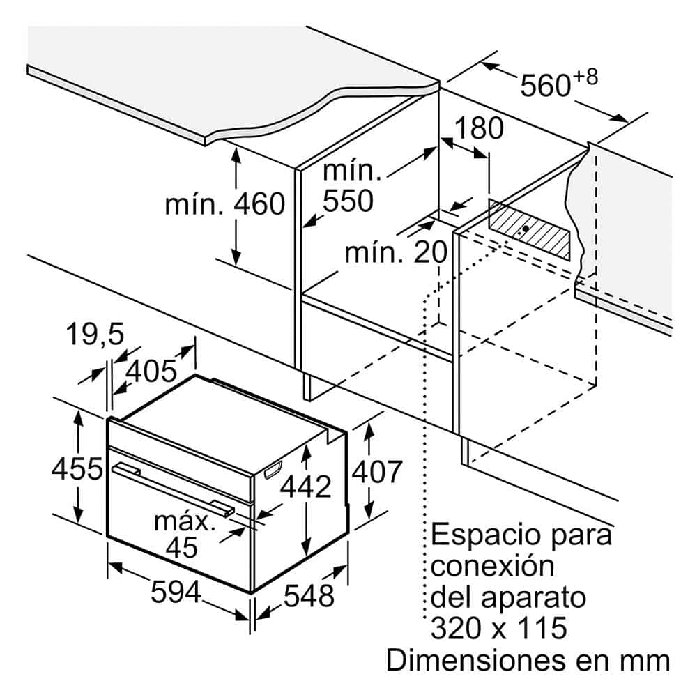 Horno compacto con microondas SIEMENS CM724G1B1, 60 cm, negro, 45 l. - Imagen 10