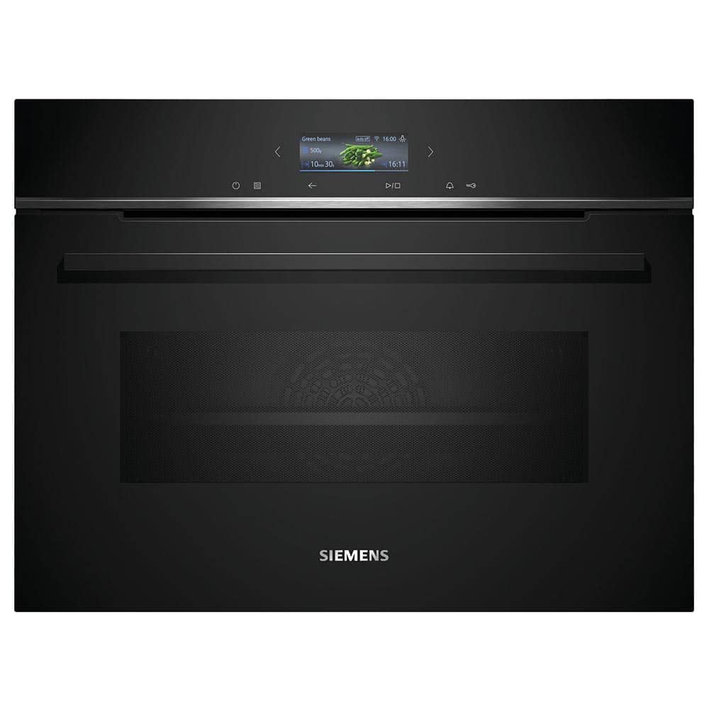 Horno compacto con microondas SIEMENS CM724G1B1, 60 cm, negro, 45 l.